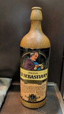 VINTAGE STONEWARE BEER BOTTLE " ST.SEBASTIAAN DARK" 9" 1PT