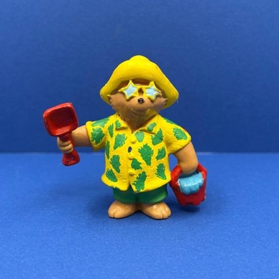 Vintage Paddington Bär am Meer Urlaub PVC Bullyland Spielzeug Figur 1990er