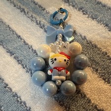 UNBRANDED HK Sanrio Blue White Red Plastic Beaded Phone Charm Wrist Strap