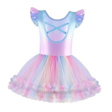 Ballet Leotards for Girls with Tutu Skirt Toddler Dance Dresses 4-5T Rainbow