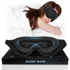 ABCDMM 3D Advanced Eye Mask for Sleeping,Soft and 1 Count Pack of 1 , Black