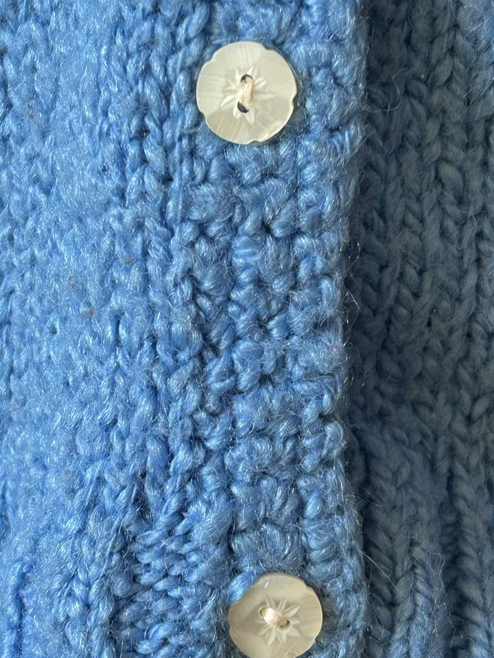 Cárdigan recortado LL Bean años 90 de colección 100% acrílico nácar botones M Preppy Foto 2 de 4