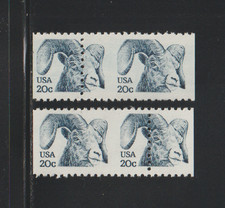 US ERROR Stamps #1949 Bighorn Sheep: Misperf & Freaky Tagged pairs. MNH