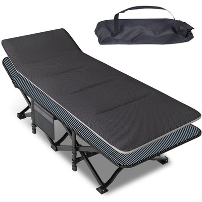 Camping Cot for Adults, Folding Bed with Comfortable Cushion, Tent Portable S...