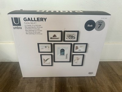 Umbra Gallery Wall Frame Set 7-Piece Black.  | Multiple Sizes New