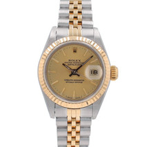 Rolex Datejust 69173 Two-Tone 18KY SS Champagne Index Fluted Jubilee 26mm Watch