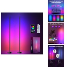 BrilliLux XYJ-ZU-911-R01-2P Corner Floor Lamp 2 Pack LED RGBICW Smart Light