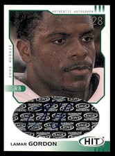 2002 SAGE HIT Autographs Emerald #H36 Lamar Gordon Auto Rookie RC Card. rookie card picture
