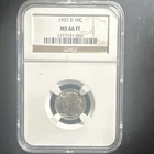 1957 D Roosevelt Dime NGC MS 66 FT Silver 10C Denver KM#195 1217151-002