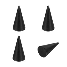 Wood Cone Ring Holder, 4 Pcs Finger Jewelry Display Stand, Black 50x25mm
