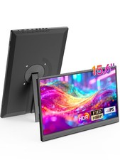 Portable Monitor with Stand 15.6 Inch FHD 1080P, VESA 75x75mm Mount , Ultra-S...
