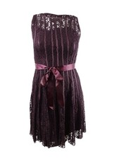 SL Fashions Women's Sleeveless Belted A-Line Dress (10, Fig)