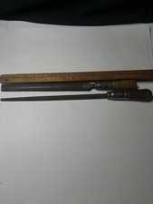 Lutz Metal Files Lot of 2 Vintage Wood Handle Round and Flat Made In USA