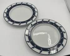 5 DANSK Concerto Allegro Blue 9” Salad Dessert  Plates White Blue