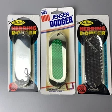 Les Davis Herring Dodger Size 000  Luhr Jensen Hammered Chrome  Green Flasher