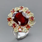 Fine Art ring 4 ct Natural Hessonite Ring 925 Sterling Silver Size 8 /R436524