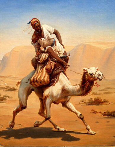 Emile Lecomte Vernet, Orientalist : Bachi-Bouzouk on his Camel : ART PRINT - Picture 1 of 1