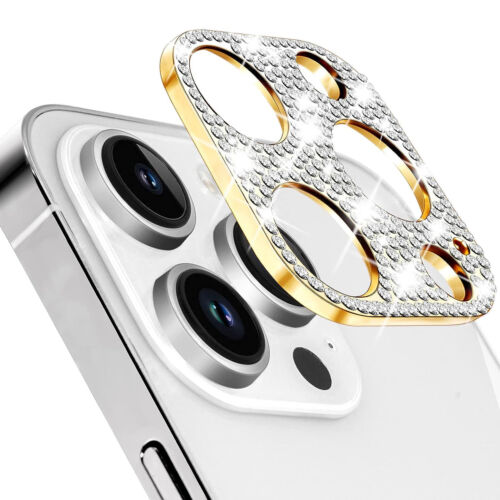 Confezione 2 Fr iPhone 15 Pro Max 15 Plus Bling Crystal Diamonds protezione obiettivo fotocamera - Foto 7 di 8