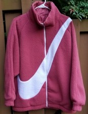 New Nike Women's Swoosh Reversible Sherpa Jacket CZ4063-897 Size Small