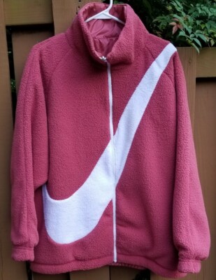 New Nike Women's Swoosh Reversible Sherpa Jacket (CZ4063-897) Size Small 