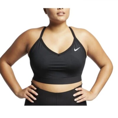 Nike Sports Bra Women's 2X Black BQ0974-010 Adjustable Strap New 888407690419