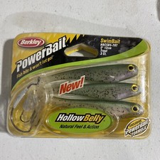 BERKLEY POWERBAIT Hollow Belly Swimbait Kit Rig Paddle Tail 5" 3ct - TROUT