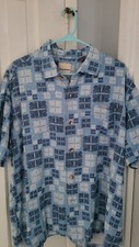 TOMMY BAHAMA MEN'S, XL/TG.. BUTTON DOWN CAMP SHIRT , .. MINT COND. 100 SILK