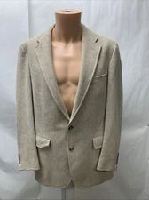 vintage Curlee John Carlsons mens 44 Lambs wool Woven England Tweed Blazer