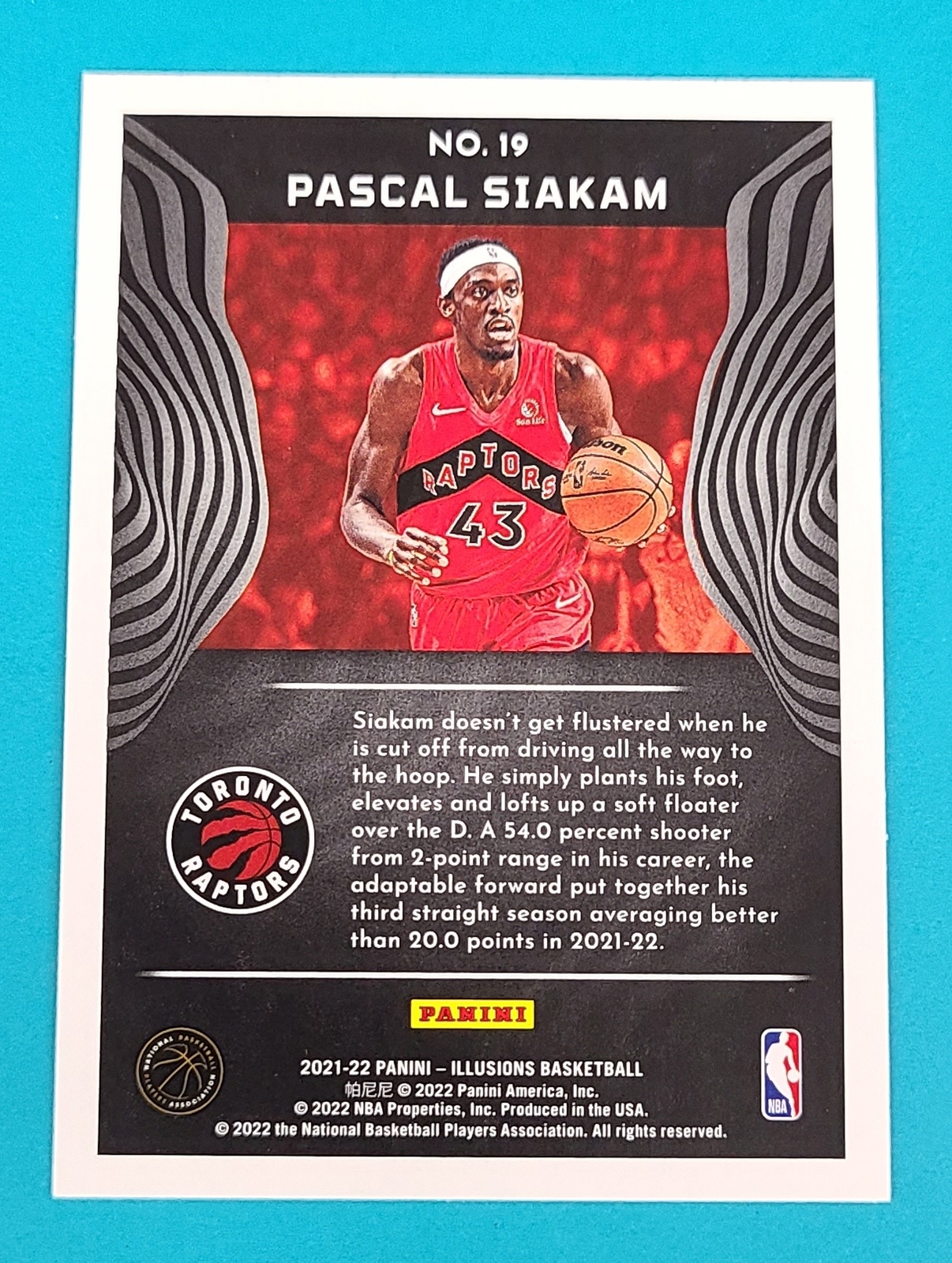 2021-22 Panini Illusions #19 Pascal Siakam Toronto Raptors BASKETBALL Card L8