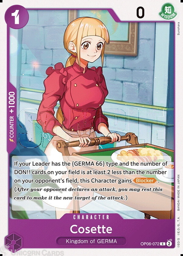 OP06-072 Cosette : Common One Piece English TCG Card : OP06: Wings Of The Captai