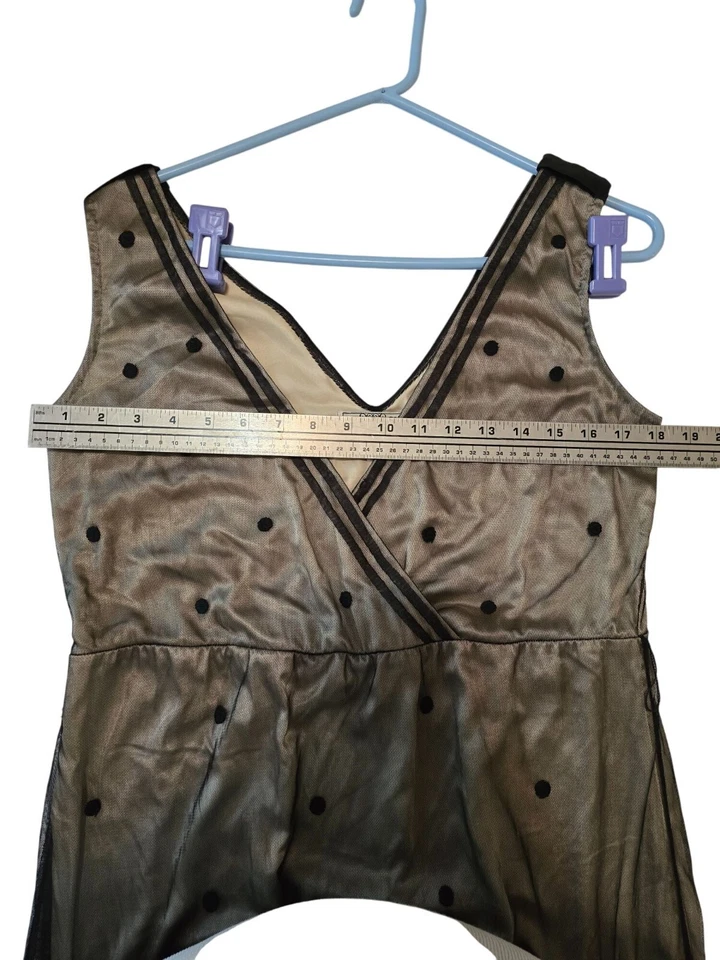 Vestido Baraschi para mujer sin mangas a lunares talla 8 superposición de tul y detalles florales Foto 4 de 4