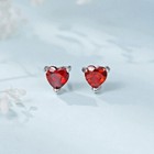 925 Sterling Silver Colorful Heart Moonstone Stud Earrings Jewellery Women Girls
