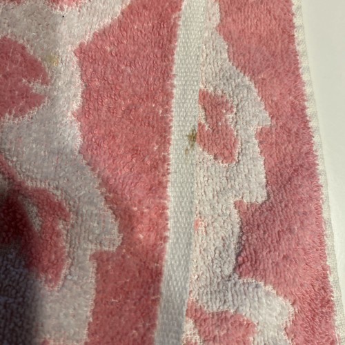 Vintage MCM Pink Floral Daisy Flower Power Sculpted Bath Towel Set of 4 cannon - Picture 7 of 10