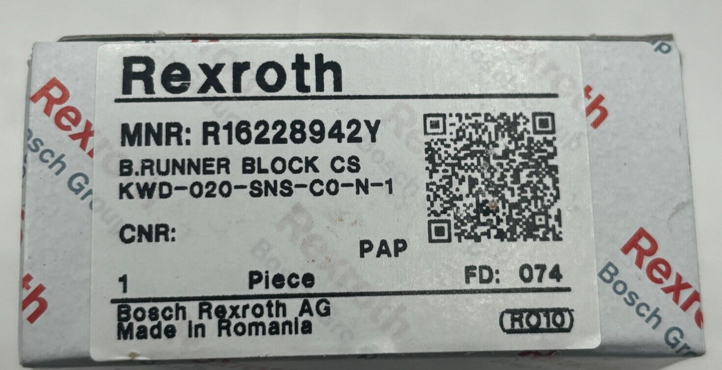 Rexroth Bosch R16228942Y Linear Rail Bearing Runner Block CS KWD-020-SNS-CN-1🔔