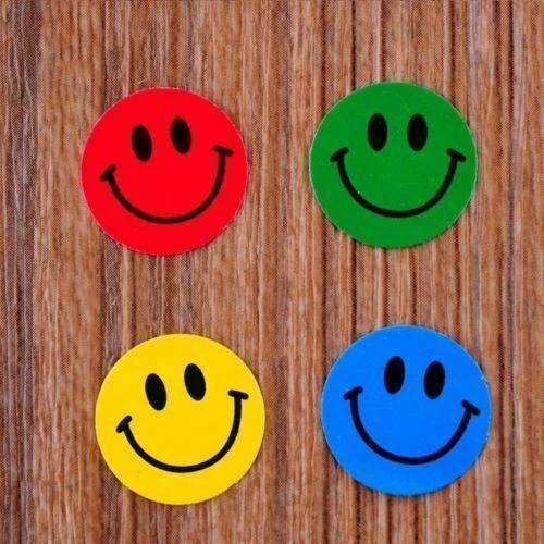 Pegatina Sonrisa Cara Sonrisa Recompensa Autoadhesiva Multicolor 0.5" Redonda Vendedor de EE. UU. Foto 3 de 3
