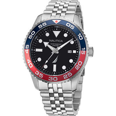 Herrenuhr NAUTICA PACIFIC BEACH NAPPBF139 Stahlarmband blau Sub 100mt