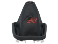 SCHALTMANSCHETTE FUR SEAT IBIZA V 2017-2025 SCHALTSACK STICKEREI FR SCHWARZ/ROT