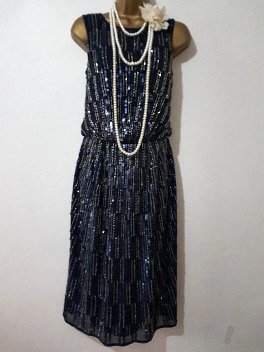 river island blue sequin dress River Island Sequin Shift Mini Dress