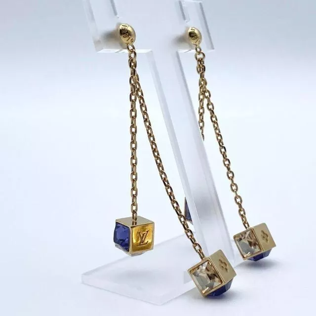 Louis Vuitton Bucheur d' Orsay Pandan Gamble Earrings M65179 Used  length 2.36"