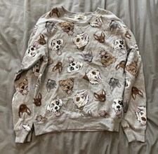 Juniors Dog Print Sweater