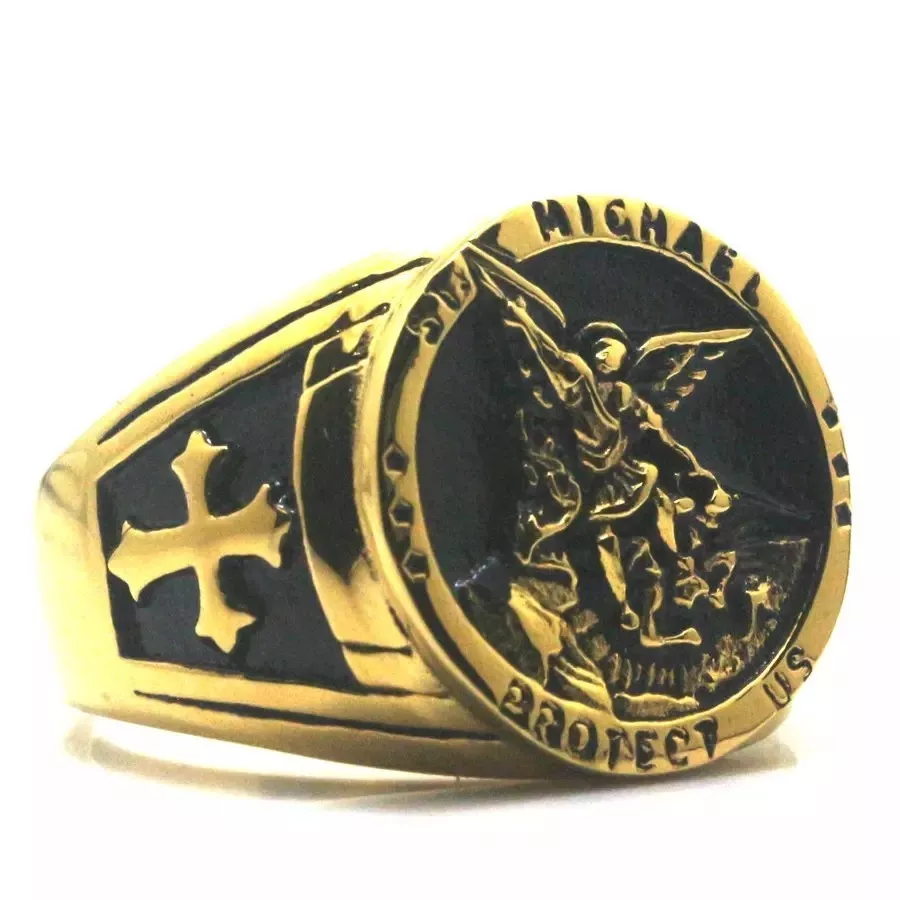 St michael ring gold sale