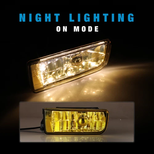 Par de luces antiniebla de conducción lente de vidrio amarillo H1 para 92-99 BMW Serie 3 E36/M3 - Imagen 3 de 9