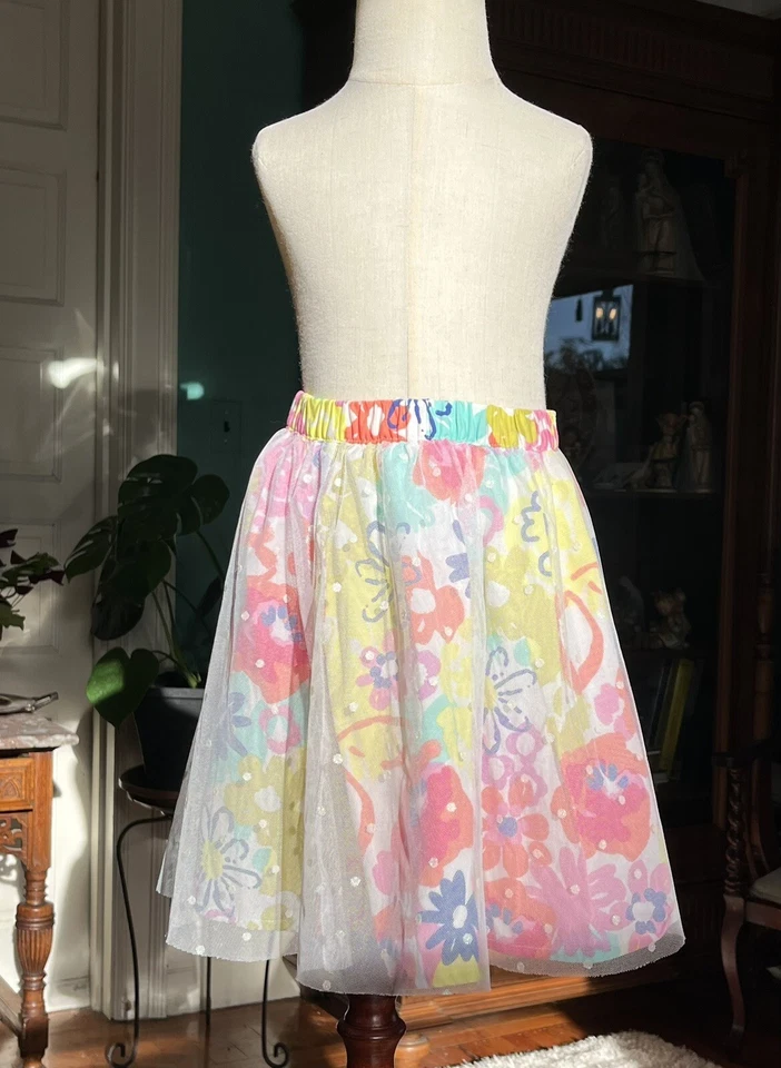 CHEROKEE~FALDA FLORAL SUPERPUESTA DE TUL MULTICOLOR~Niñas 5T Foto 4 de 4