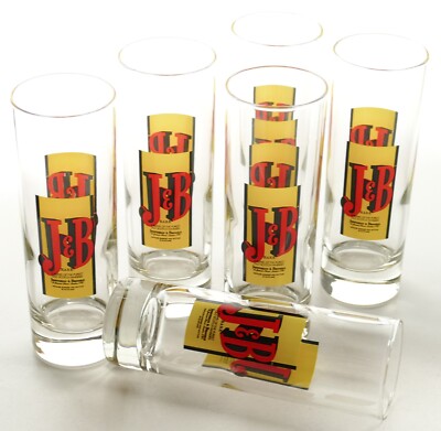 6 x Justerini & Brooks J&B Whisky Hi-Ball Glas Whiskey Longdrink Vintage 3492
