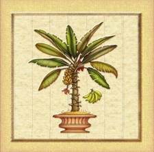 Ceramic Backsplash Tile Mural Floral Kitchen/Bathroom - Banana Palm 1