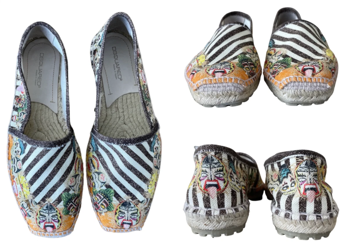 DSQUARED2 Deadstock Yakuza Iconic Espadrilles Shoes Slippers