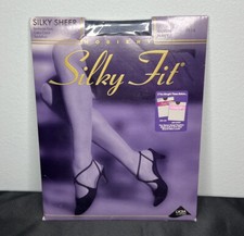 Silky Fit Hosiery Pantyhose Sandalfoot Reinforced Panty 3955 Queen Navy Blue