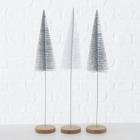 Deko Baum BäUmchen Dekoaufsteller H 40 Cm Weiß Silber Kunststoff 3Er Set