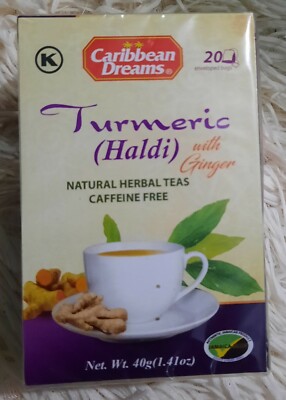 Caribbean Dreams Jamaica Tumeric with Ginger Natural Herbal Teas Caffeine Free