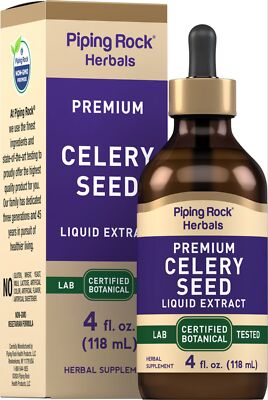 Celery Seed Extract Liquid | 4 Fl Oz | Vegetarian, Alcohol Free | by Piping Rock